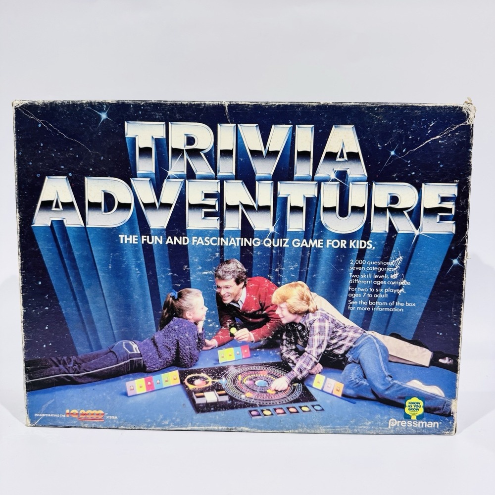 Vintage 1983 Pressman Trivia Adventure Space Themed Board Game Complete